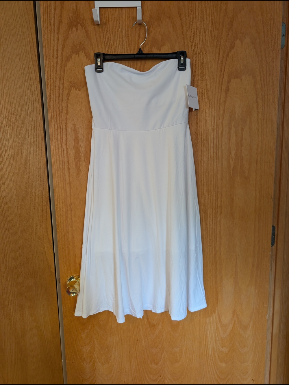 Beyond Yoga Strapless White A-Line Midi Dress - NWT
